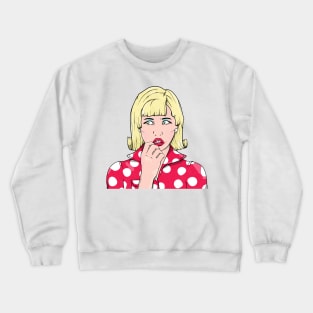 Worried Woman Pop Art Crewneck Sweatshirt